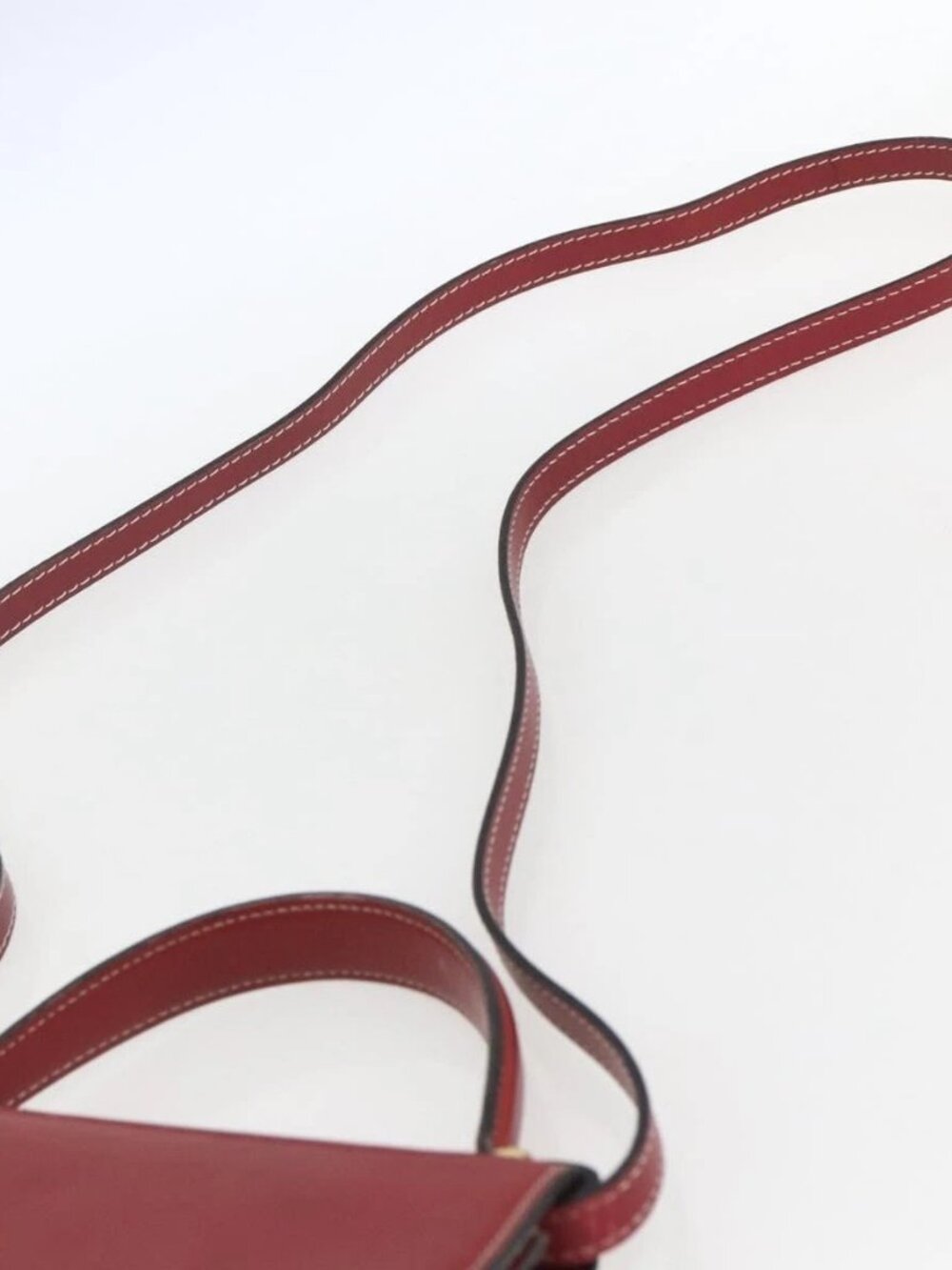 Christian Dior Hand Bag Leather 2way Red Gold Auth 159290 - Picture 9 of 16